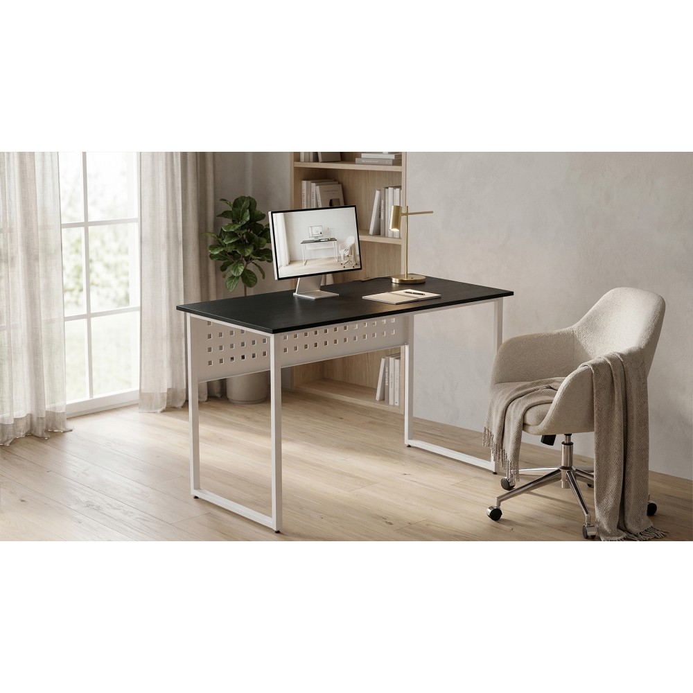 Стол письменный Майк Ferrum-decor 75x100x60 Белый металл ДСП Каштан Арвадонна 16 мм (FRD-108262)