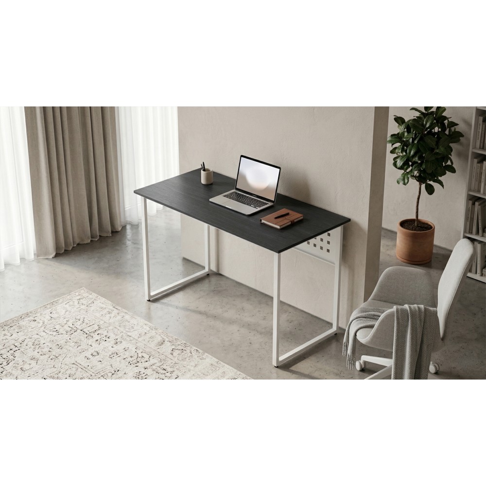 Стол письменный Майк Ferrum-decor 75x100x60 Белый металл ДСП Каштан Арвадонна 16 мм (FRD-108262)