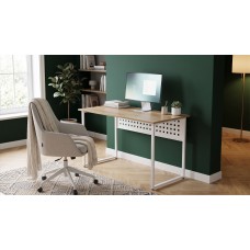 Стіл письмовий Майк Ferrum-decor 75x120x60 Білий метал ДСП Дуб Евок Прибережний 16 мм (FRD-108232)