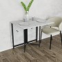 Розкладний стіл-трансформер книжка Моріс 3 Ferrum-decor 75x130x90 Чорний метал ДСП Бетон 16 мм (FRD-107412)