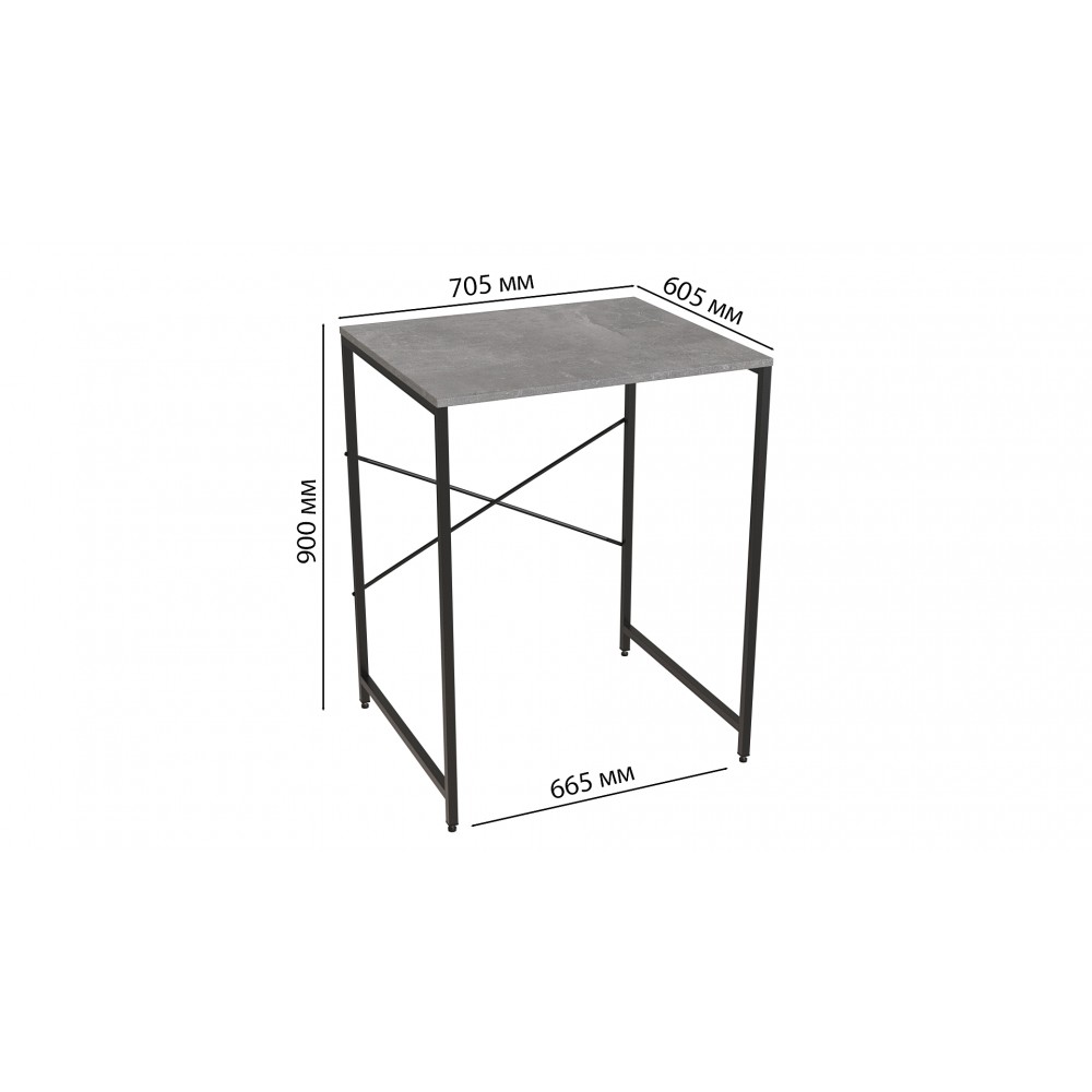 Стеллаж полка Бафрум 401 Ferrum-decor для стиральной машины 90x70,5x60,5 Черный металл ДСП Бетон 16 мм (FRD-107352)