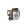 Стелаж-полиця Бафрум 405 Ferrum-decor для пральної машини 90x101x60,5 Чорний метал ДСП Бетон 16 мм (FRD-107392)