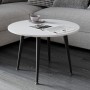 Журнальний круглий стіл OPTIMA 2 ніжки конусні Ferrum-decor 450x670x670 Чорний метал ДСП Білий 16 мм (FRD-107472)