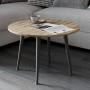 Журнальний круглий стіл OPTIMA 2 ніжки конусні Ferrum-decor 450x670x670 Чорний метал ДСП Дуб Евок Прибережний 16 мм (FRD-107552)