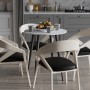 Круглий стіл OPTIMA 4 ніжки конусні Ferrum-decor 750x670x670 Чорний метал ДСП Білий 16 мм (FRD-107452)