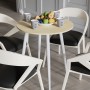 Круглий стіл OPTIMA 4 ніжки конусні Ferrum-decor 750x670x670 Білий метал ДСП Дуб Кремона Торро 16 мм (FRD-107572)