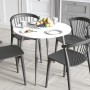 Круглий стіл OPTIMA 5 ніжки конусні Ferrum-decor 750x900x900 Чорний метал ДСП Білий 16 мм (FRD-107482)