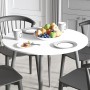 Круглий стіл OPTIMA 5 ніжки конусні Ferrum-decor 750x900x900 Чорний метал ДСП Білий 16 мм (FRD-107482)