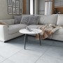 Журнальний круглий стіл OPTIMA 1 ніжки конусні Ferrum-decor 450x670x670 Чорний метал ДСП Білий 16 мм (FRD-107462)