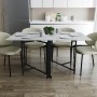 Стол обеденный трансформер книжка Орион Pro Ferrum-decor 75x152x90 Черный металл ДСП Бетон 16 мм (FRD-107402)