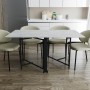Стол обеденный трансформер книжка Орион Pro Ferrum-decor 75x152x90 Черный металл ДСП Бетон 16 мм (FRD-107402)