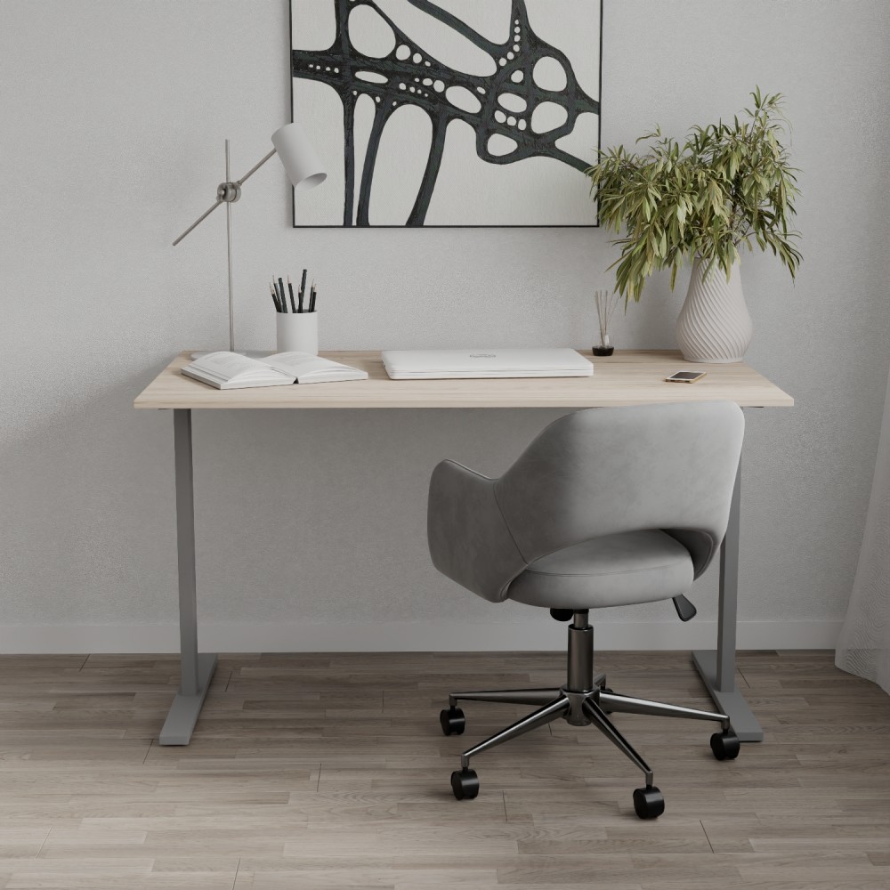 Стол письменный Space Ferrum-decor 750x1400x600 Серый металл ДСП Дуб Сан-Марино 16 мм (FRD-107962)