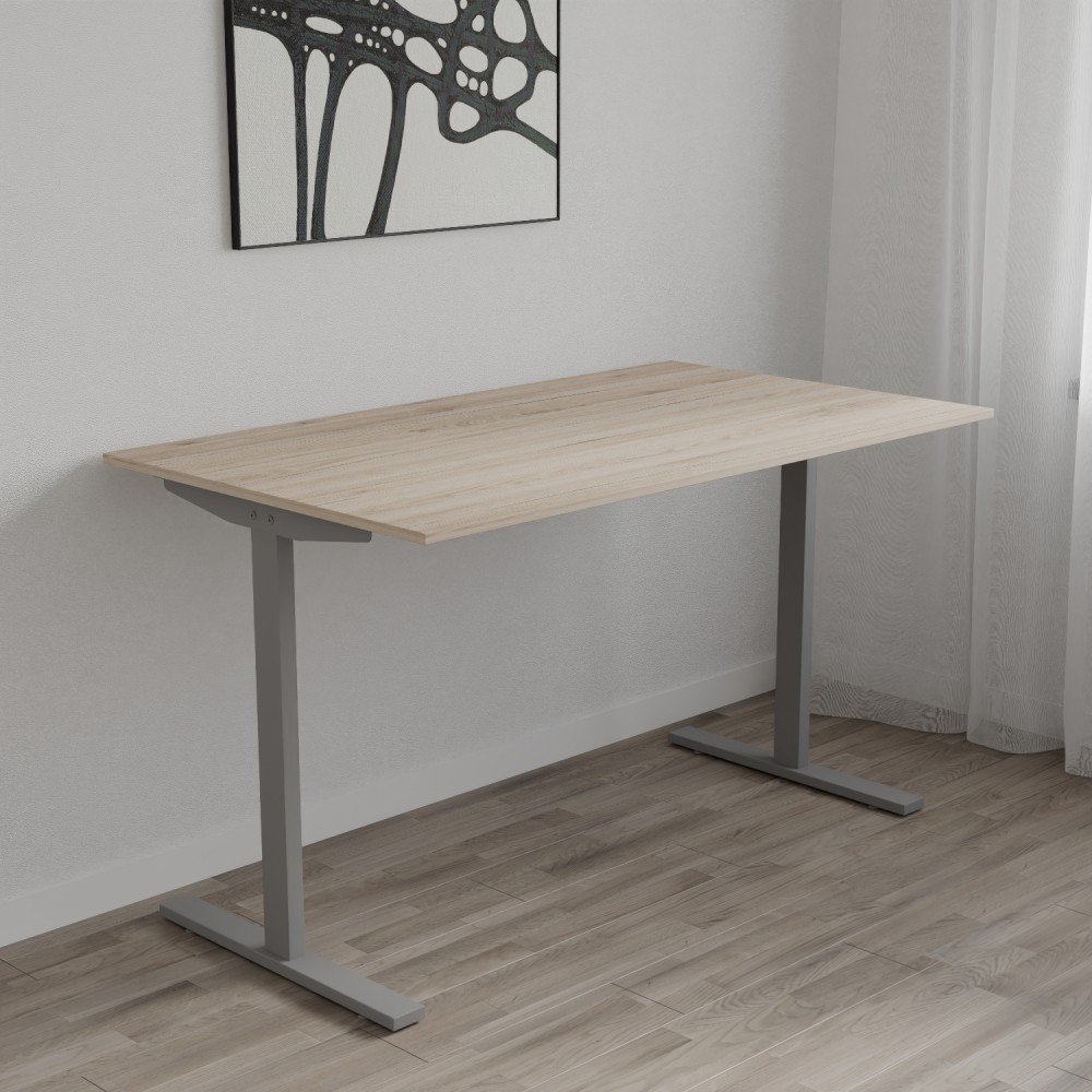 Стол письменный Space Ferrum-decor 750x1400x600 Серый металл ДСП Дуб Сан-Марино 16 мм (FRD-107962)
