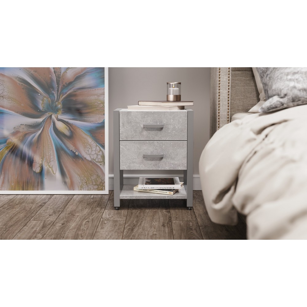 Тумба универсальная Ferrum-decor Вивьен 2/1 50x41x40 серый ДСП Бетон 16мм (FRD-106932)