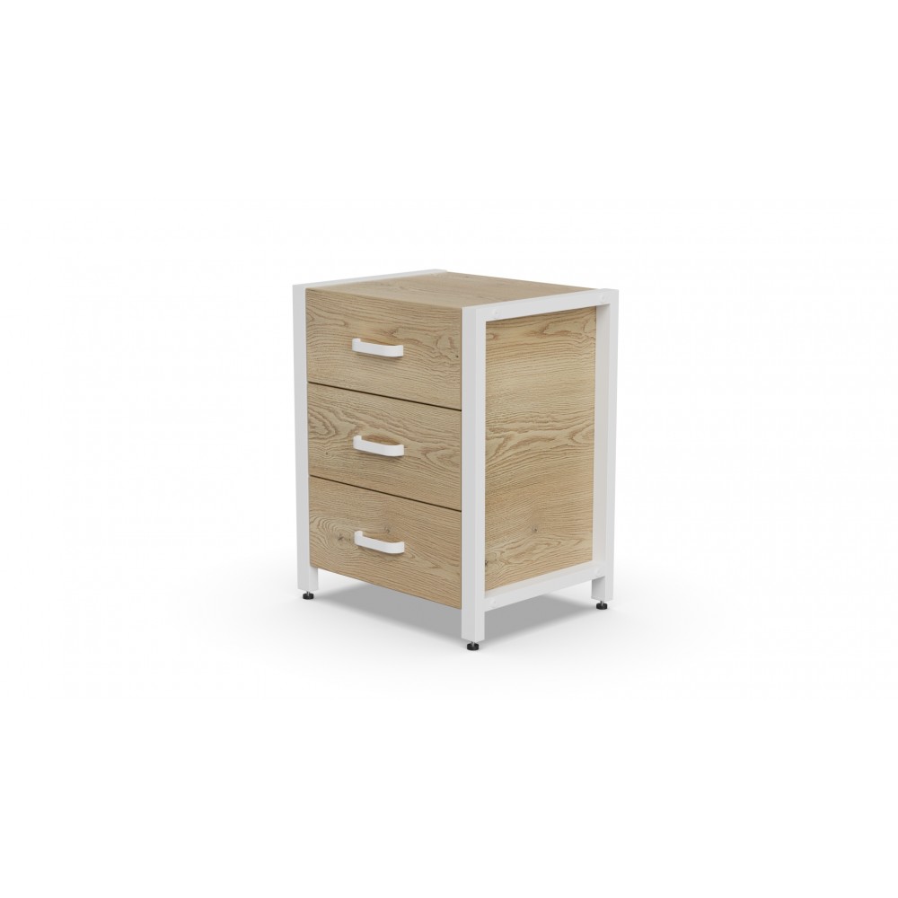 Тумба универсальная Ferrum-decor Вивьен 3 50x41x40 белый ДСП Дуб Кремона Торро 16мм (FRD-107752)