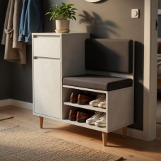 Тумба для взуття з сидінням і ящиком LION ТО-11 100x40x80 см Бетон Style (LION-045314)