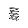 Полка для обуви Слайм 4 Ferrum-decor 820x630x260 Черный металл ДСП Бетон 16 мм (FRD-106840)