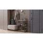 Полка для обуви Слайм 4 Ferrum-decor 820x630x260 Черный металл ДСП Бетон 16 мм (FRD-106840)