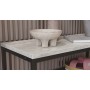 Полка для обуви Слайм 4 Ferrum-decor 820x630x260 Черный металл ДСП Бетон 16 мм (FRD-106840)