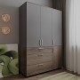 Шафа для одягу Doros Торн Кремона Канноло/Сірий 3 ДСП/3Ш (штанга) 135х51.6х200 (DRS-012049)