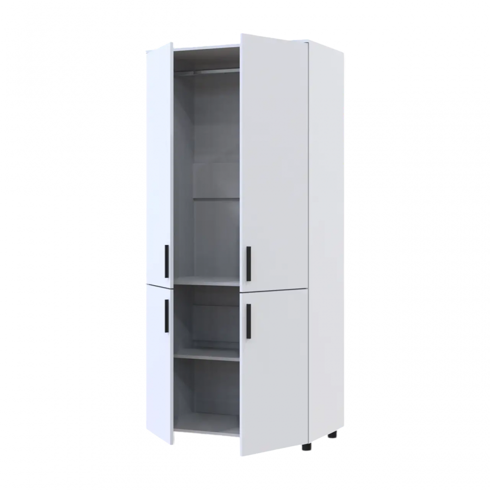Шафа для одягу Doros Торн Білий 2 ДСП (штанга) 90х51.6х200 (DRS-012019)