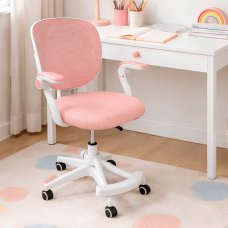 Крісло обертове дитяче з підставкою для ніг PERFECT KIDS PINK Perfect Home Рожевий (PFH-092118)