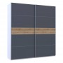 Шафа-купе двохдверна Doros G-Caiser 220х60х240 см Білий/Графіт/Дуб евок (DRS-011225)
