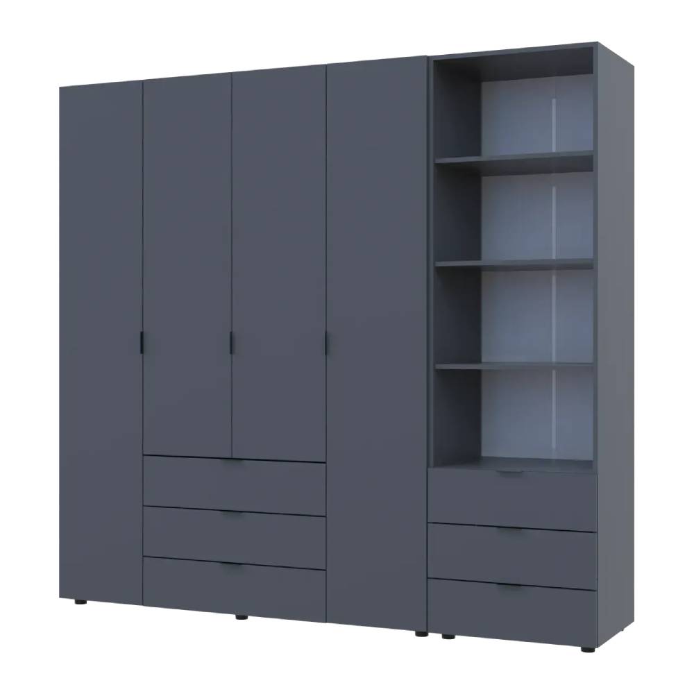 Шафа для одягу Doros Гелар Графіт 4ДСП з пеналом 215х49.5х203.4 (DRS-011928)