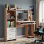 Стол компьютерный с надставкой Эверест Лира Дуб сонома/Белый (EVR-073858)