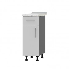 Кухонний модуль 1 шухляда Оптіма Низ Н74-300 Антрацит/Німфея Альба (Білий) (без стільниці) 300х461х820 мм (EVR-073405)