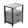 Универсальная тумба Ferrum-decor Вивьен 2/2 50x41x40 черный ДСП Дуб Бетон 16 мм (FRD-106841)