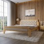 Полуторне дерев'яне ліжко Mebigrand Ліон М3 Горіх світлий/Аляска 23 (Бежевий) 120х200 см (MBG-22775)