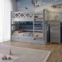 Двухъярусная детская кровать Mebigrand Мальта Светло-серый (RAL7040) 90х200 см с ящиками (MBG-2300)