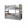 Двухъярусная детская кровать Mebigrand Мальта Светло-серый (RAL7040) 90х200 см с ящиками (MBG-2300)
