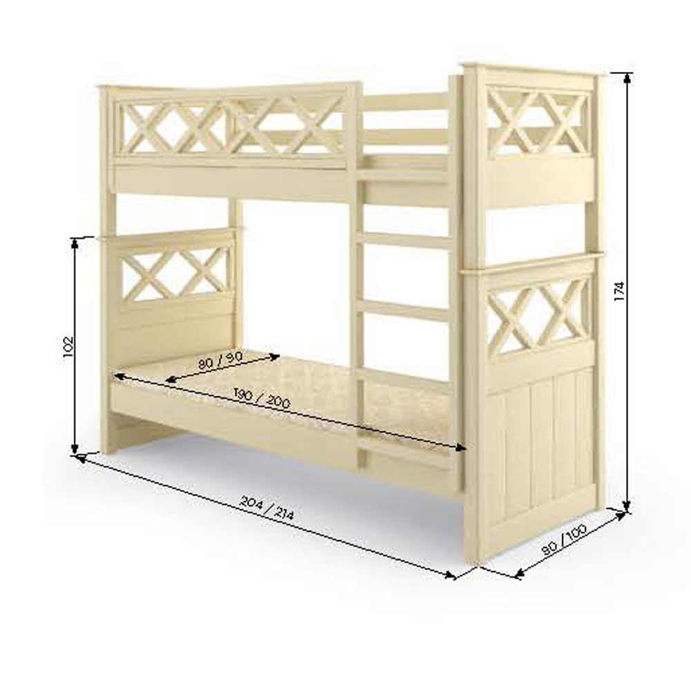 Двухъярусная детская кровать Mebigrand Мальта Светло-серый (RAL7040) 90х200 см с ящиками (MBG-2300)