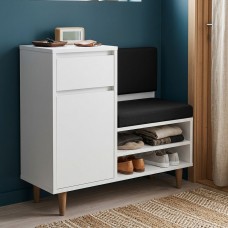 Тумба для обуви с сидением и ящиком LION ТО-11 100x40х80 см Нимфея Альба (LION-045358)
