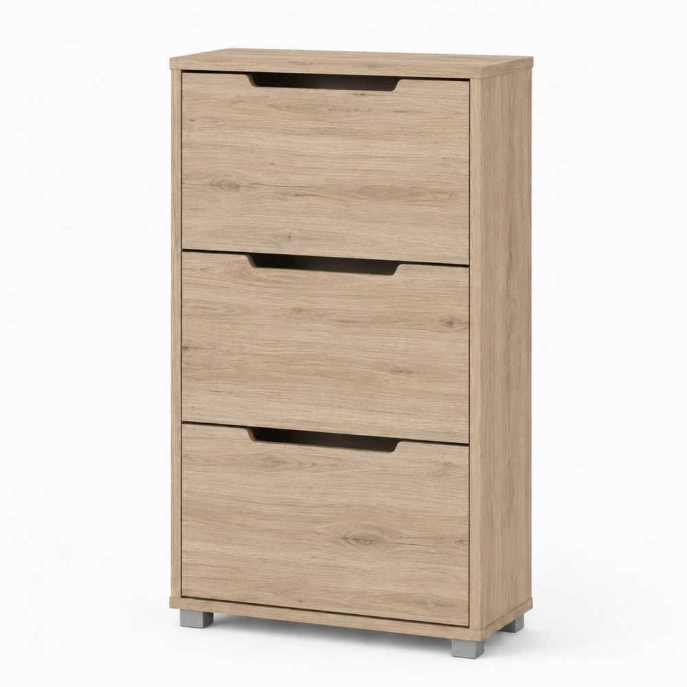 Тумба для взуття з ящиками LION ТО-2 70,4x28,2x123,4 см Дуб Крафт Сірий (LION-045328)