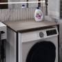 Стеллаж полка Бафрум 401 Ferrum-decor для стиральной машины 90x70,5x60,5 Черный металл ДСП Дуб Кремона Канолло 16 мм (FRD-107573)