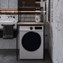 Стеллаж полка Бафрум 402 Ferrum-decor для стиральной машины 133,5x70,5x60,5 Черный металл ДСП Дуб Кремона Канолло 16 мм (FRD-107583)