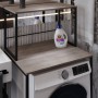 Стеллаж полка Бафрум 402 Ferrum-decor для стиральной машины 133,5x70,5x60,5 Черный металл ДСП Дуб Кремона Канолло 16 мм (FRD-107583)