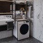 Стелаж-полиця Бафрум 403 Ferrum-decor для пральної машини 178x70,5x60,5 Чорний метал ДСП Дуб Кремона Канолло 16 мм (FRD-107593)