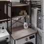 Стелаж-полиця Бафрум 403 Ferrum-decor для пральної машини 178x70,5x60,5 Чорний метал ДСП Дуб Кремона Канолло 16 мм (FRD-107593)