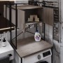 Стеллаж полка Бафрум 404 Ferrum-decor для стиральной машины 178x70,5x60,5 Черный металл ДСП Дуб Кремона Канолло 16 мм (FRD-107603)