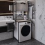 Стеллаж полка Бафрум 404 Ferrum-decor для стиральной машины 178x70,5x60,5 Черный металл ДСП Дуб Кремона Канолло 16 мм (FRD-107603)