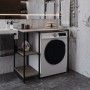 Стеллаж полка Бафрум 405 Ferrum-decor для стиральной машины 90x101x60,5 Черный металл ДСП Дуб Кремона Канолло 16 мм (FRD-107613)