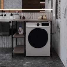 Стелаж-полиця Бафрум 405 Ferrum-decor для пральної машини 90x101x60,5 Чорний метал ДСП Дуб Кремона Канолло 16 мм (FRD-107613)