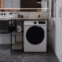 Стеллаж полка Бафрум 405 Ferrum-decor для стиральной машины 90x101x60,5 Черный металл ДСП Дуб Кремона Канолло 16 мм (FRD-107613)