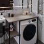 Стеллаж полка Бафрум 405 Ferrum-decor для стиральной машины 90x101x60,5 Черный металл ДСП Дуб Кремона Канолло 16 мм (FRD-107613)