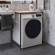 Стеллаж полка Бафрум 401 Ferrum-decor для стиральной машины 90x70,5x60,5 Черный металл ДСП Дуб Сонома 16 мм (FRD-107353)