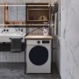 Стеллаж полка Бафрум 403 Ferrum-decor для стиральной машины 178x70,5x60,5 Черный металл ДСП Дуб Сонома 16 мм (FRD-107373)